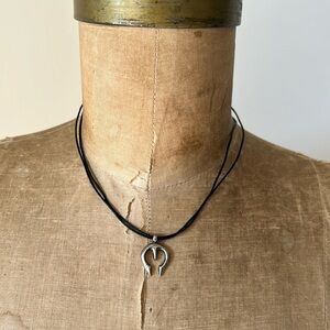 Vintage Native American Old Pawn Sterling Silver Naja Necklace